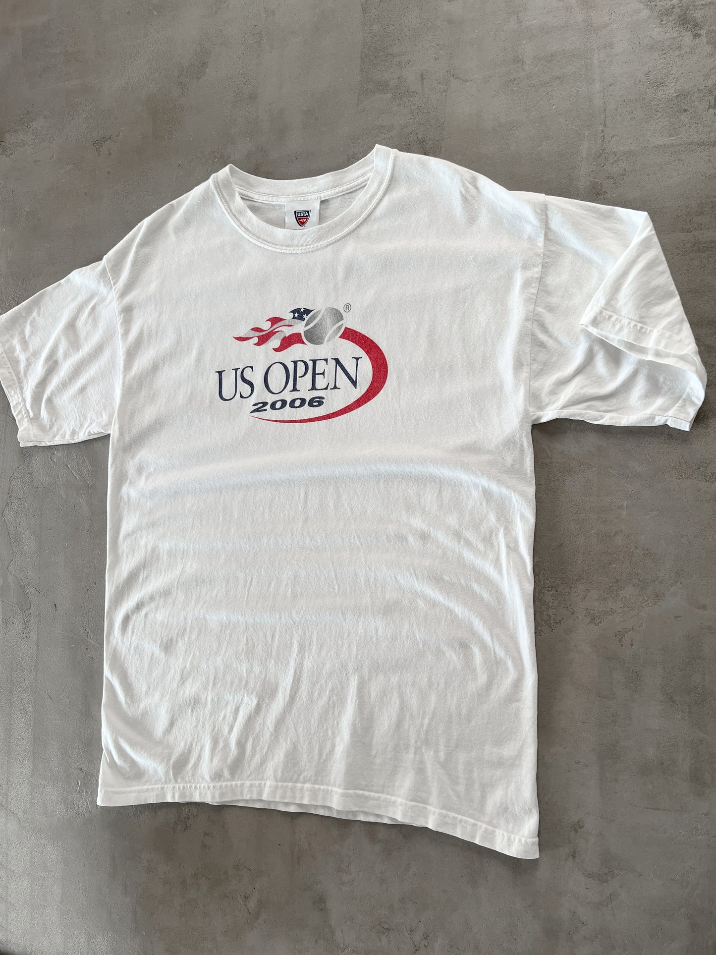 WHITE US OPEN TENNIS TEE - 2006 - L