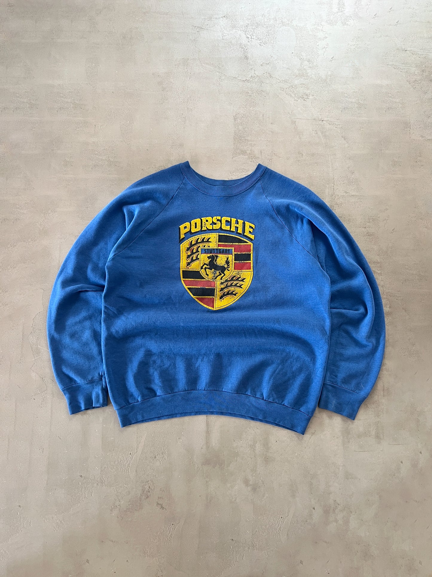 BLUE PORSCHE SWEATER - 1990S - L