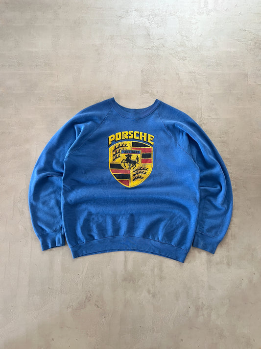 BLUE PORSCHE SWEATER - 1990S - L
