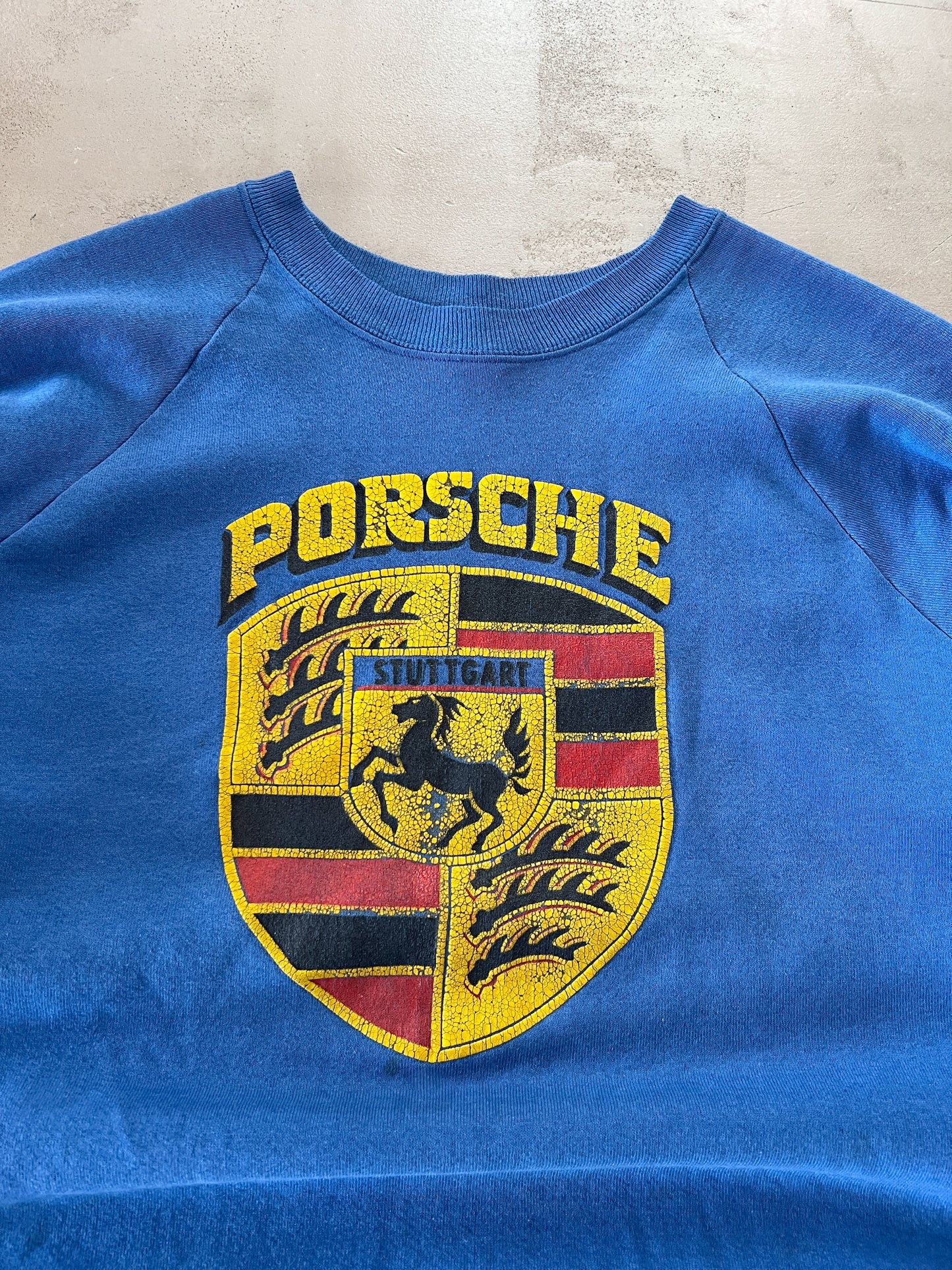 BLUE PORSCHE SWEATER - 1990S - L