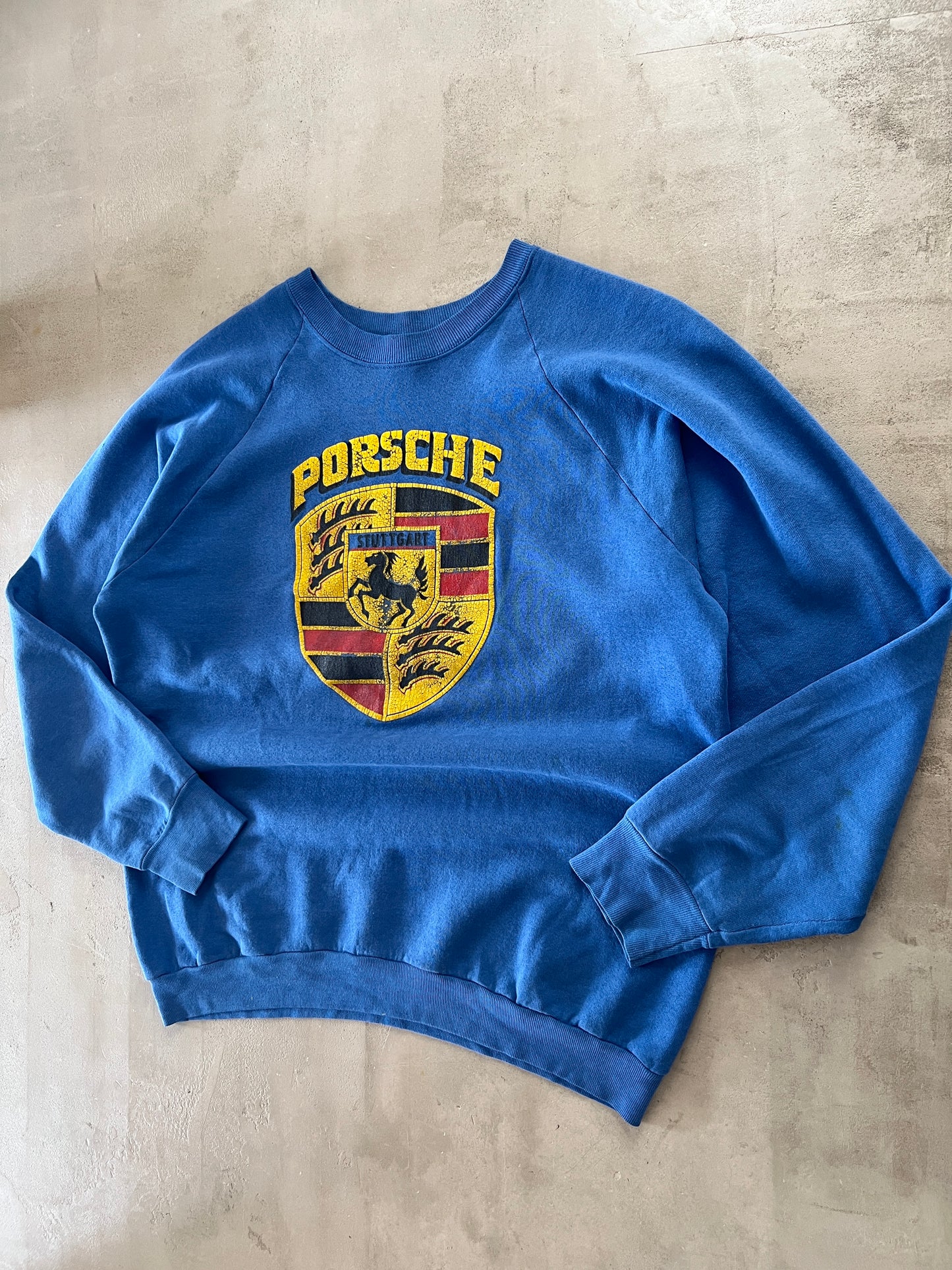 BLUE PORSCHE SWEATER - 1990S - L