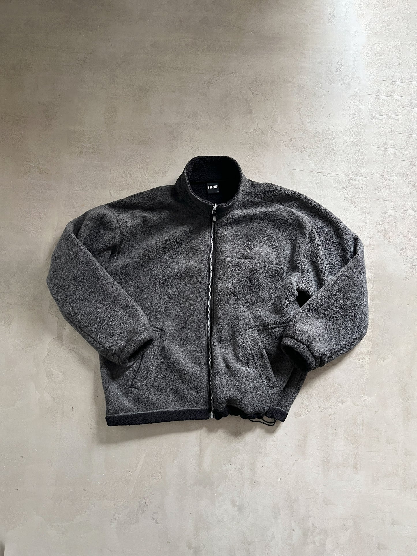 GREY FERRARI FLEECE JACKET - 1990S - L/XL