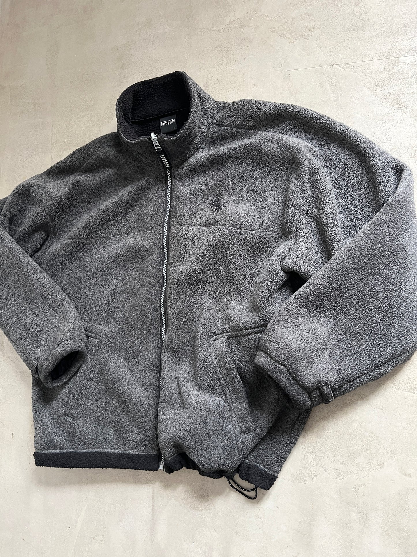 GREY FERRARI FLEECE JACKET - 1990S - L/XL