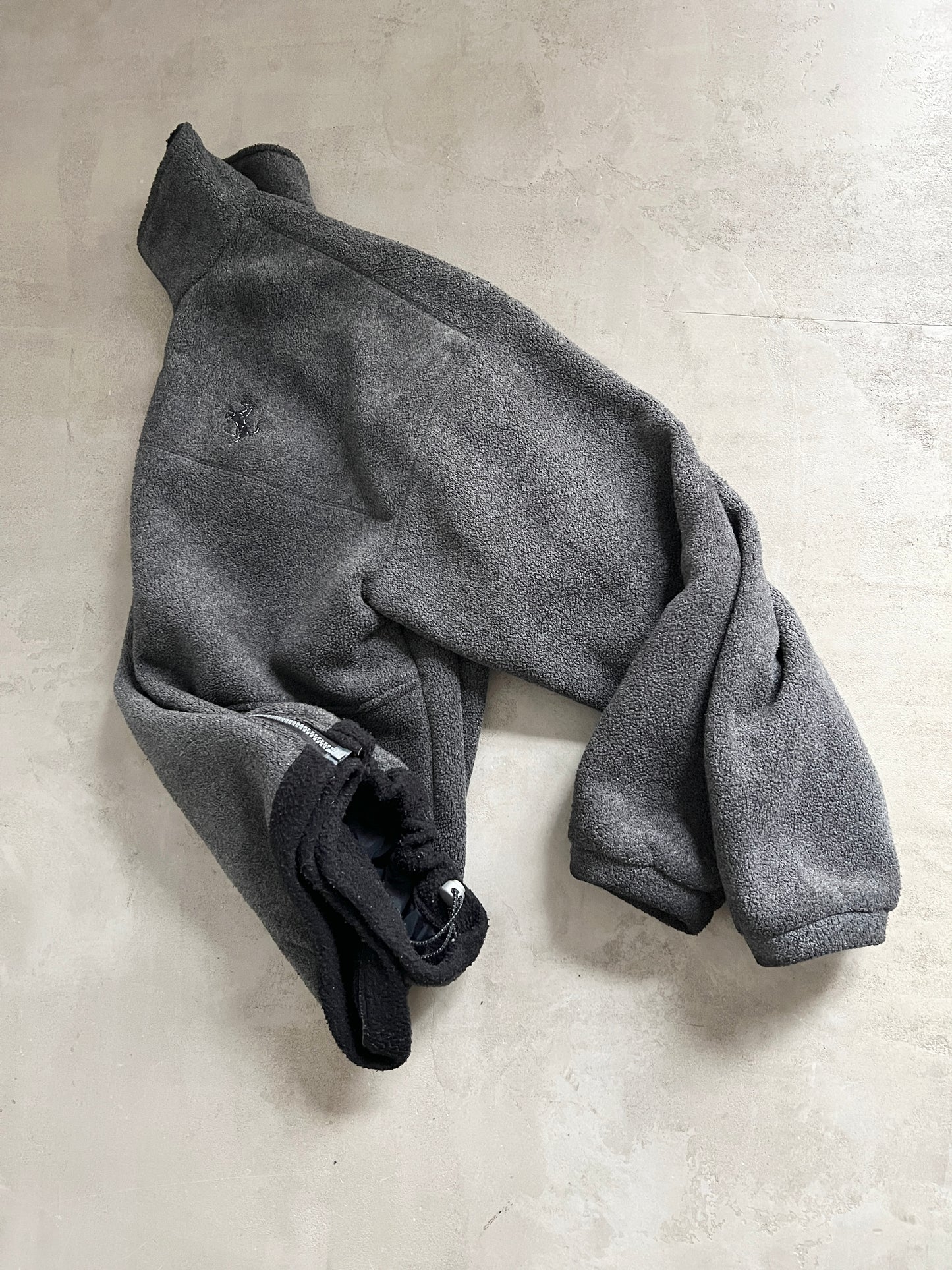 GREY FERRARI FLEECE JACKET - 1990S - L/XL
