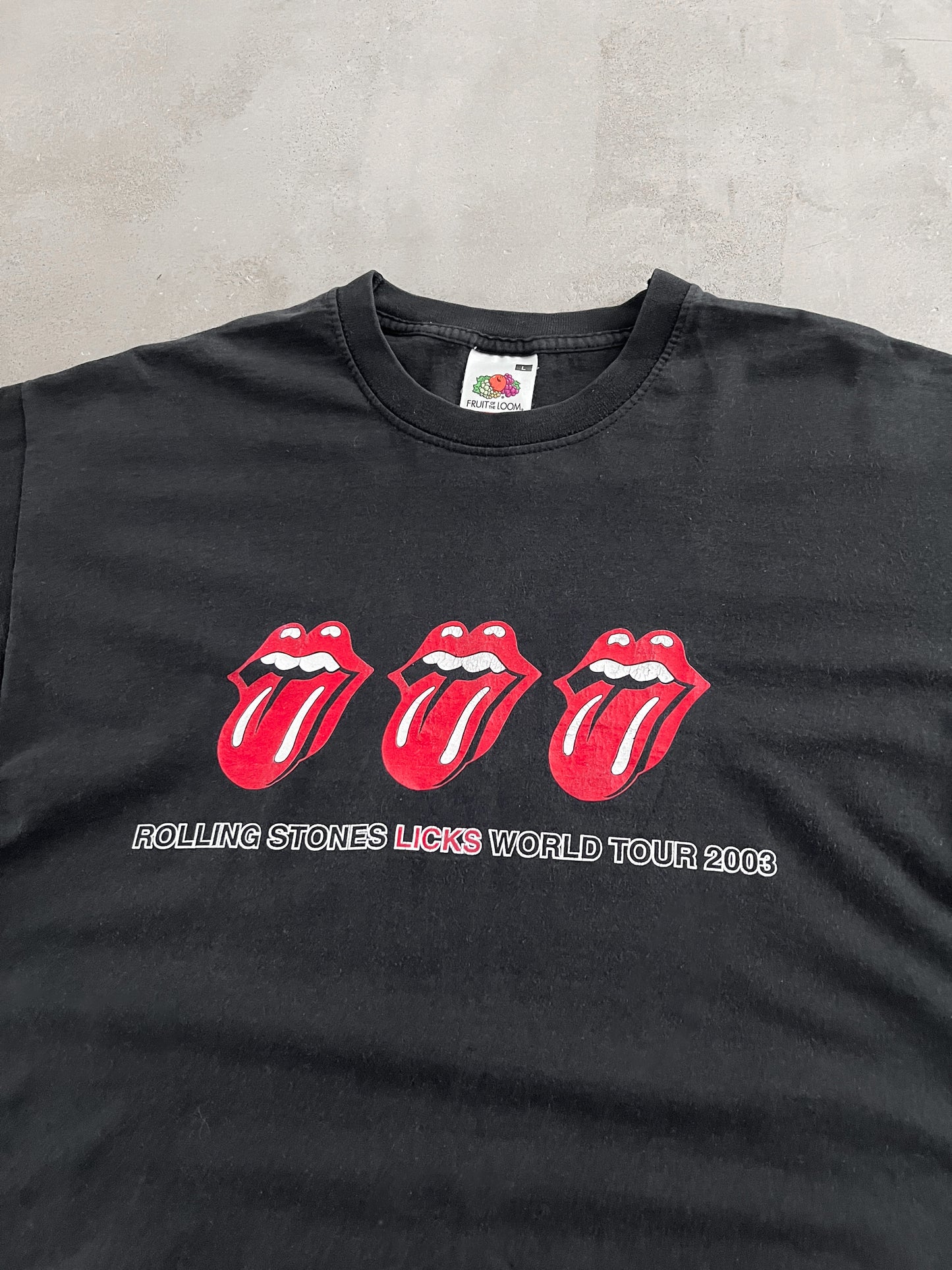 BLACK ROLLING STONES TEE - 2003 - L