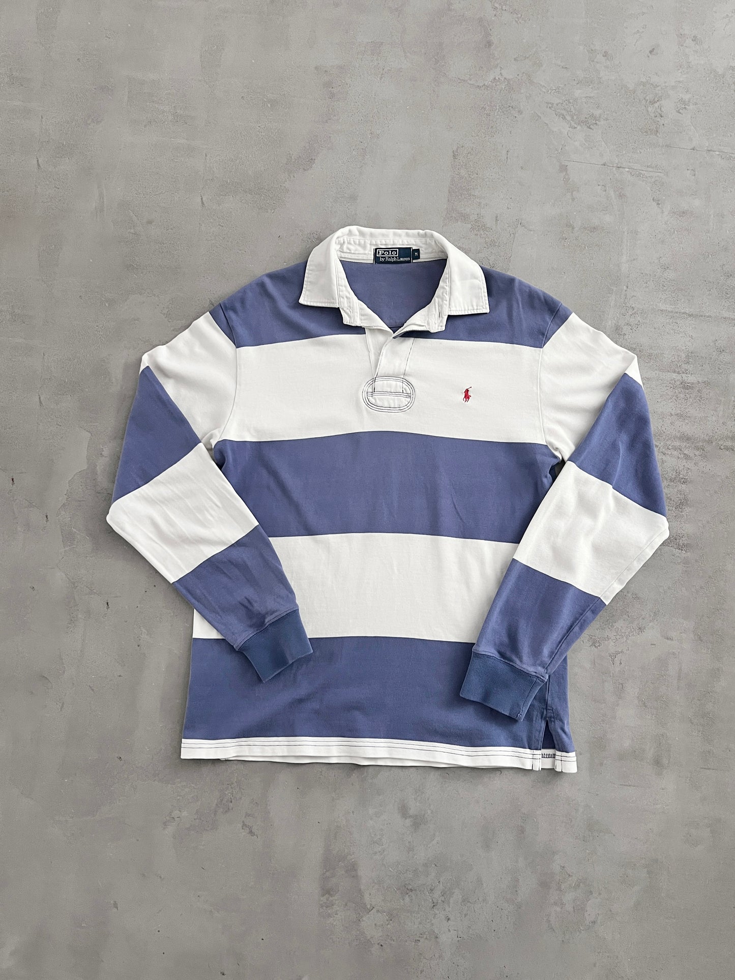 VIOLET/WHITE RALPH LAUREN LONGSLEEVE - 2000S - L/M
