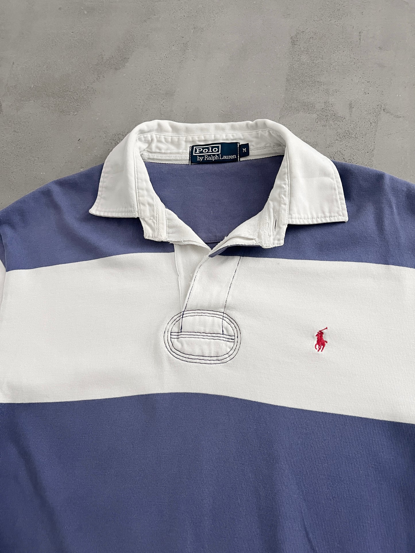 VIOLET/WHITE RALPH LAUREN LONGSLEEVE - 2000S - L/M
