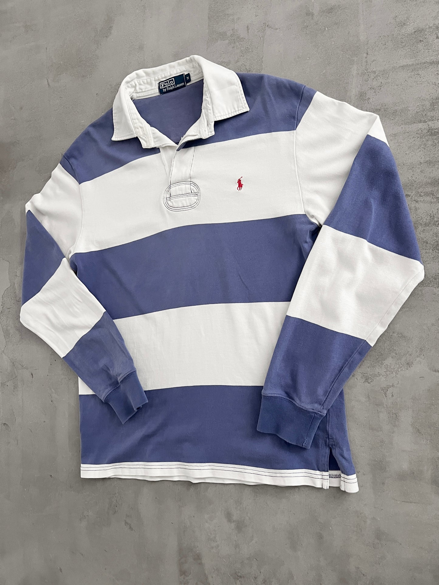 VIOLET/WHITE RALPH LAUREN LONGSLEEVE - 2000S - L/M