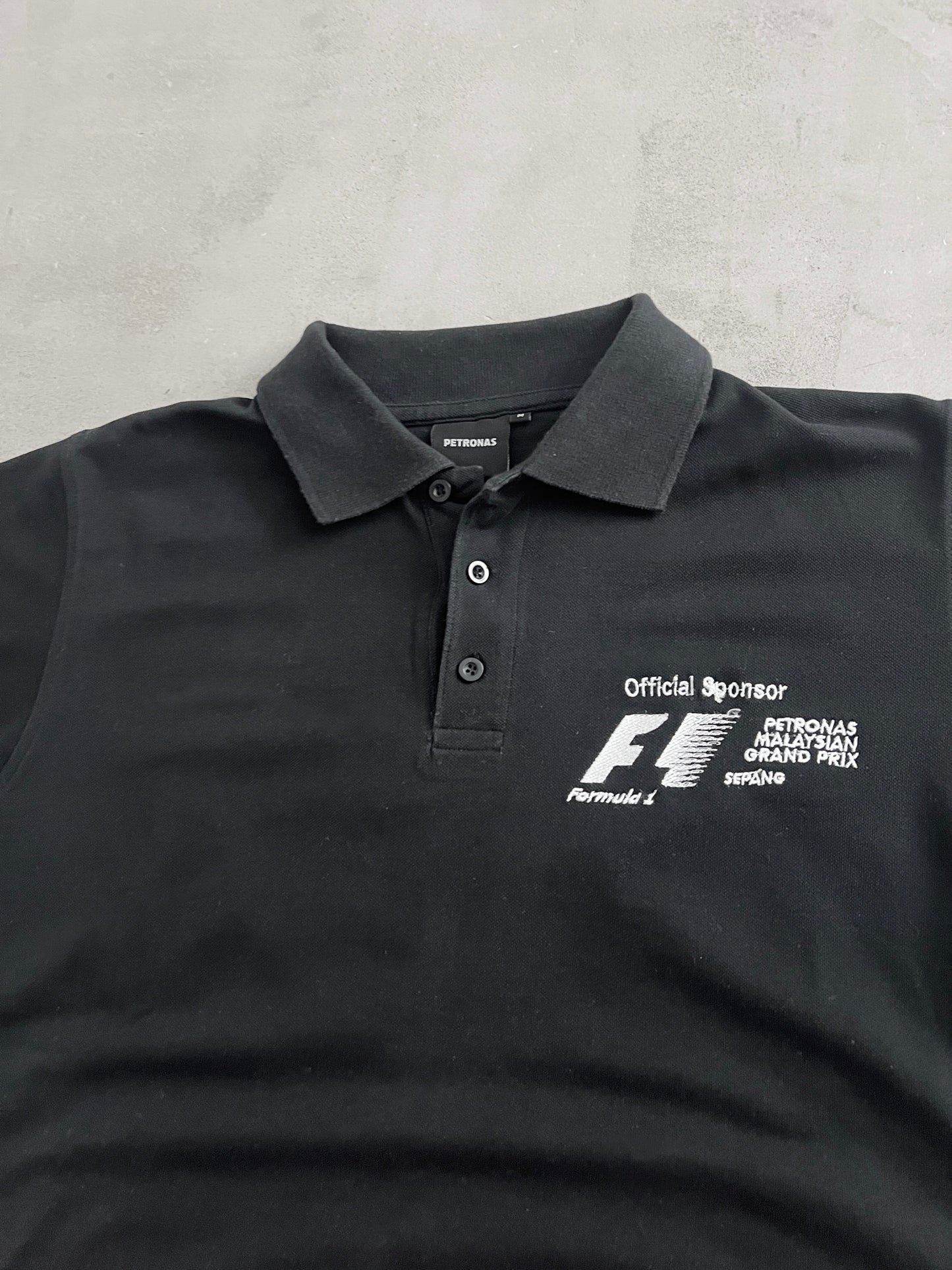 BLACK F1 GRAND PRIX POLO - 2000S - M