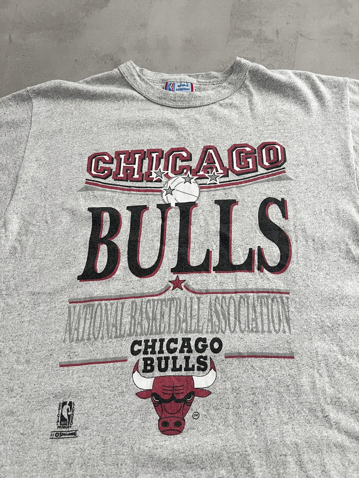 GREY CHICAGO BULLS NBA TEE - 1990S - L/M