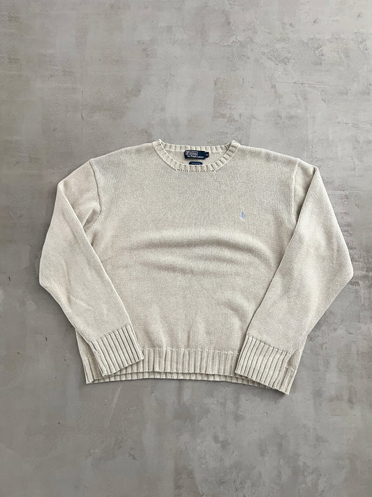 CREME RALPH LAUREN KNIT SWEATER - 2000S - M