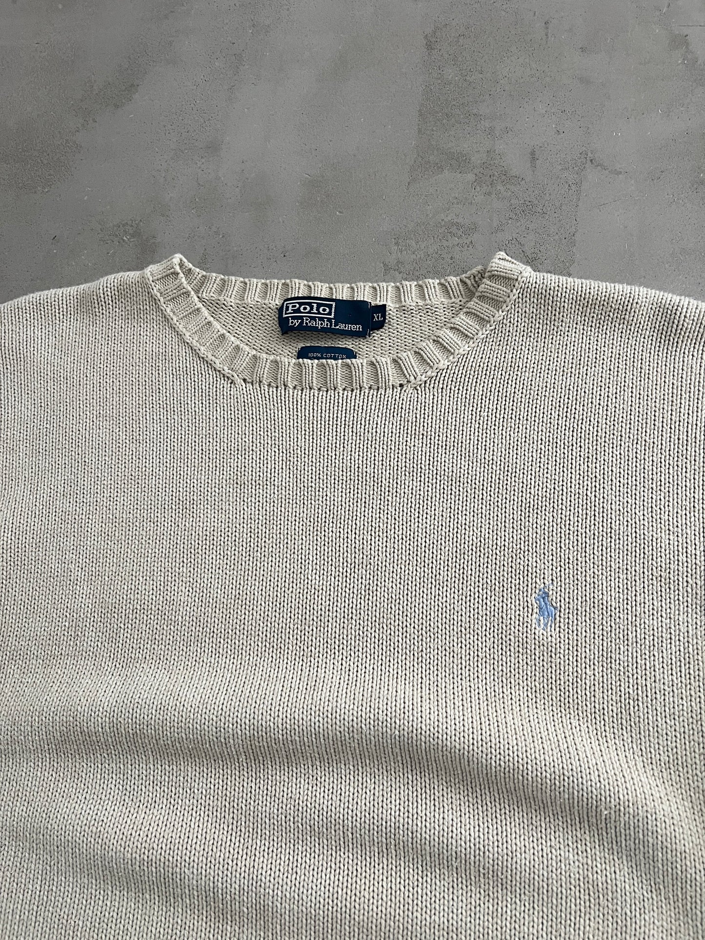 CREME RALPH LAUREN KNIT SWEATER - 2000S - M