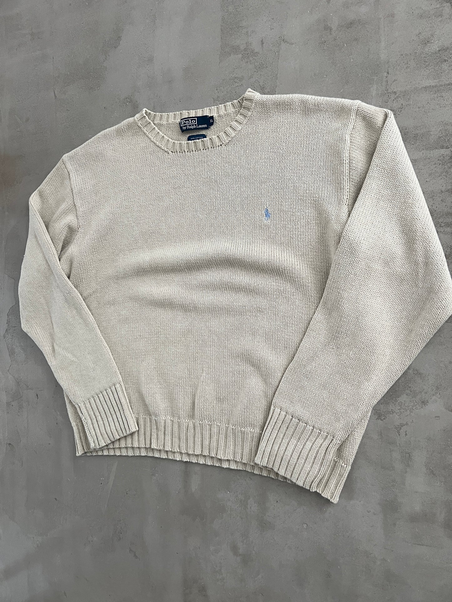 CREME RALPH LAUREN KNIT SWEATER - 2000S - M