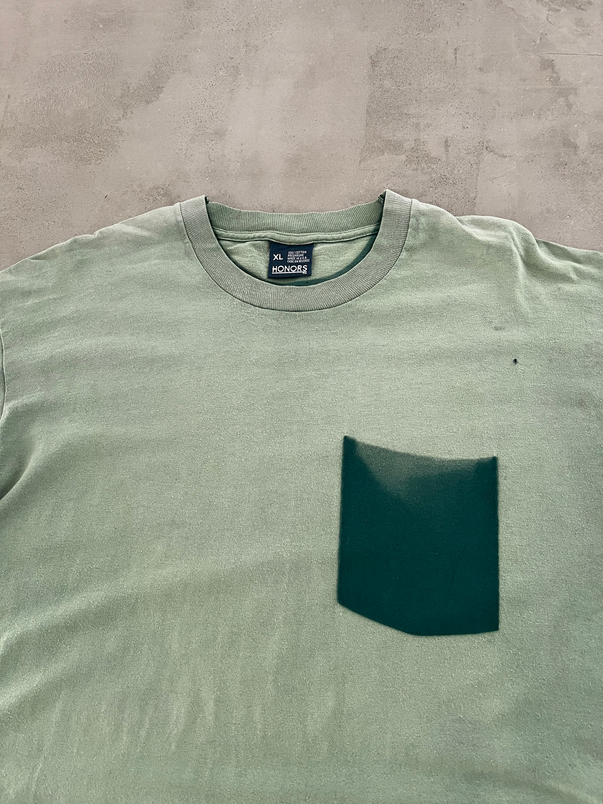 FADED GREEN GHOST POCKET TEE - 1990S - XXL