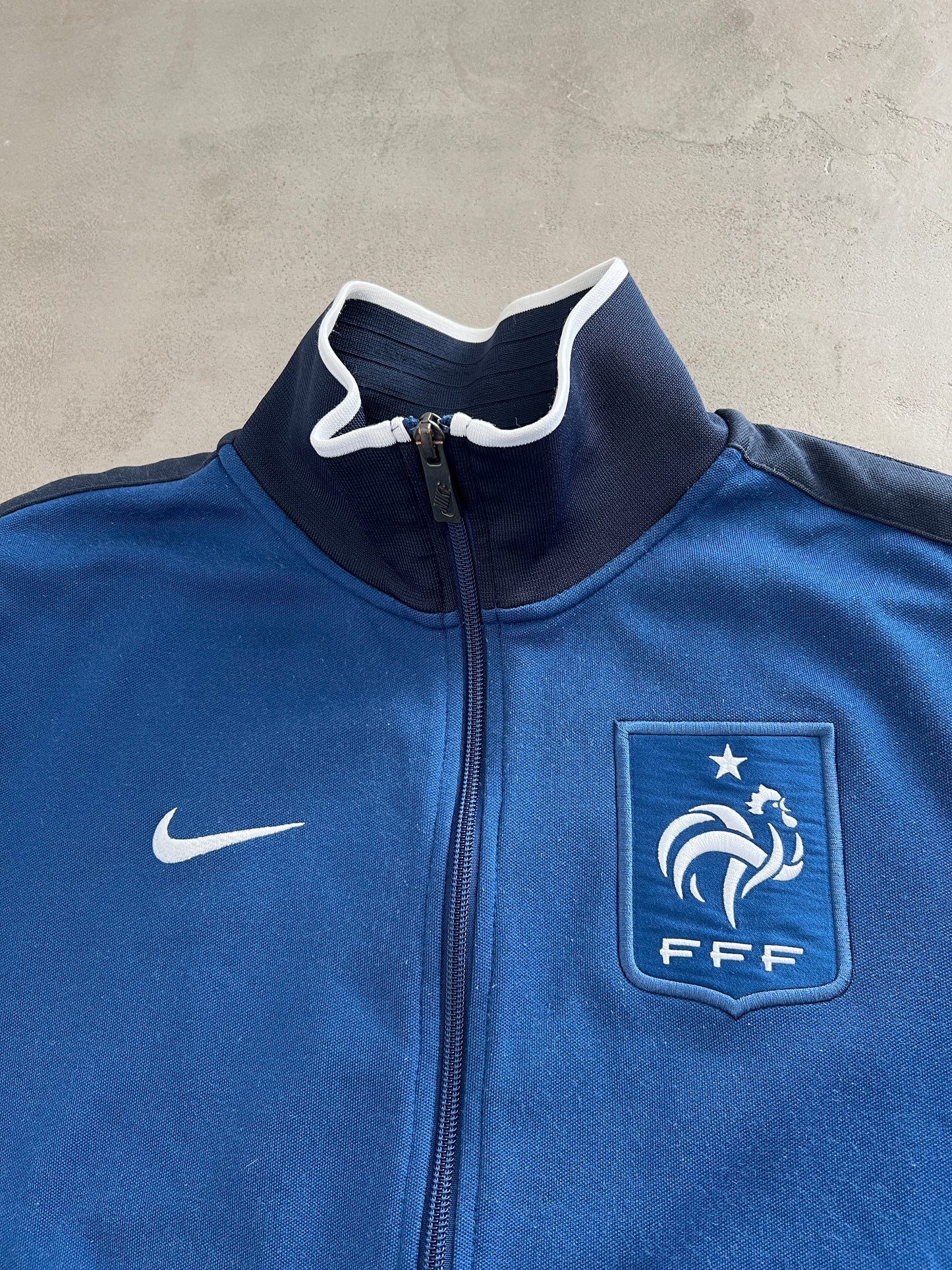 NAVY/WHITE FRANCE TRACK JACKET - 2000S - M