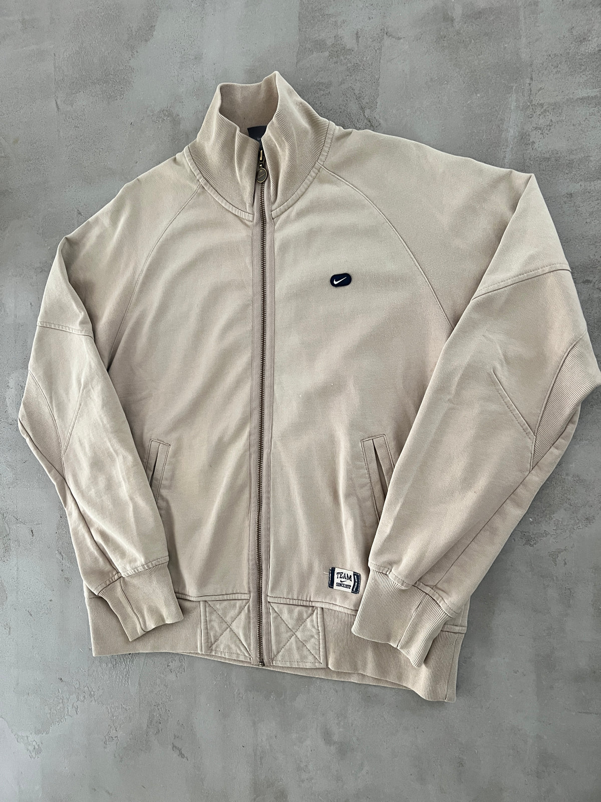 BEIGE NIKE TRACK JACKET - 2000S - M