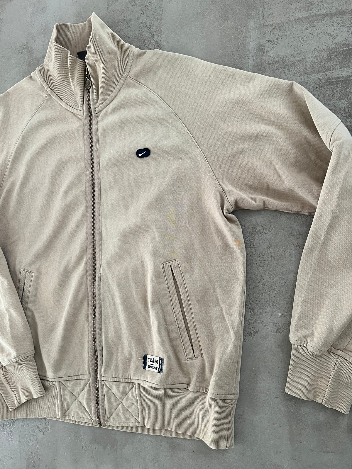 BEIGE NIKE TRACK JACKET - 2000S - M