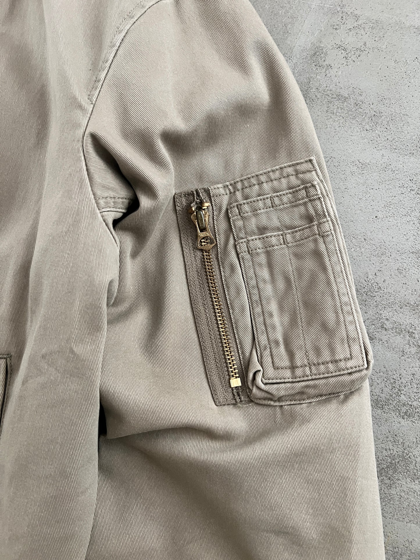 BEIGE RALPH LAUREN FLIGHT JACKET - 2000S - L/M