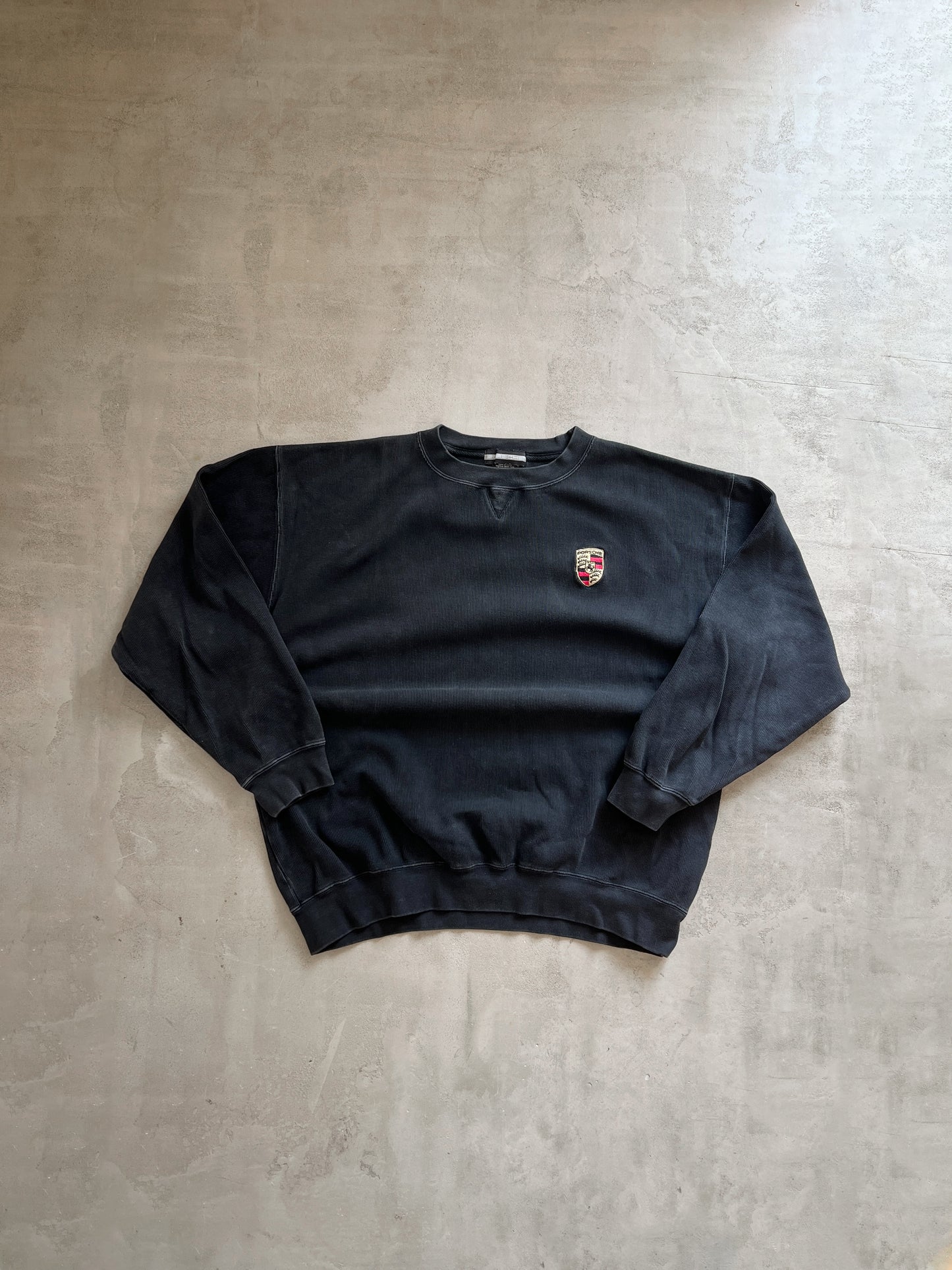 BLACK PORSCHE SWEATER - 1990S - M/L