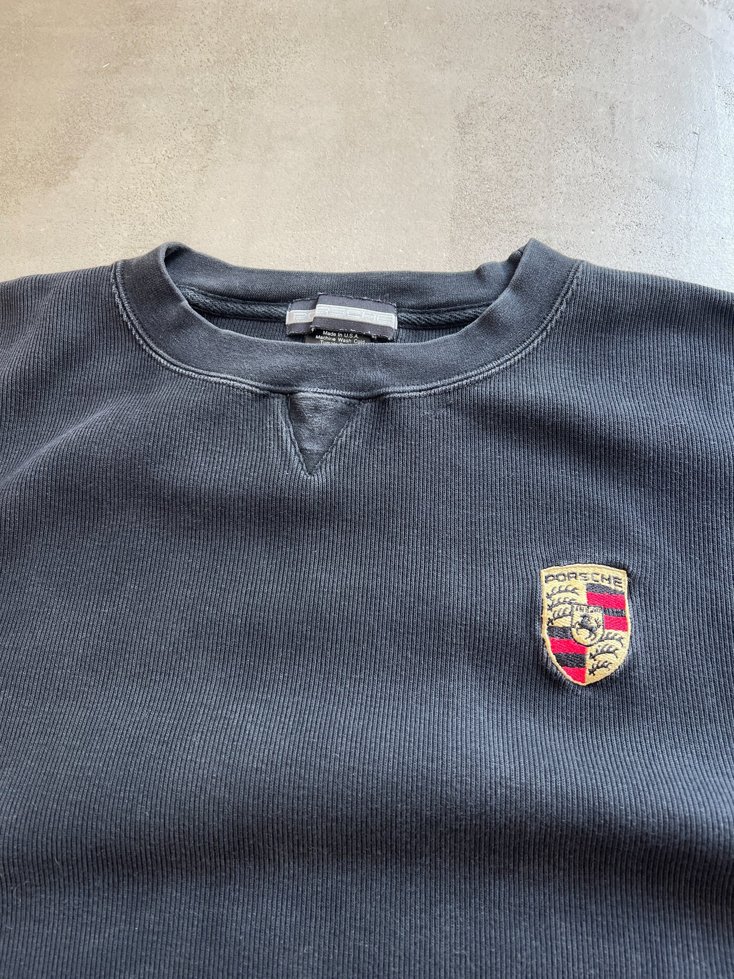 BLACK PORSCHE SWEATER - 1990S - M/L
