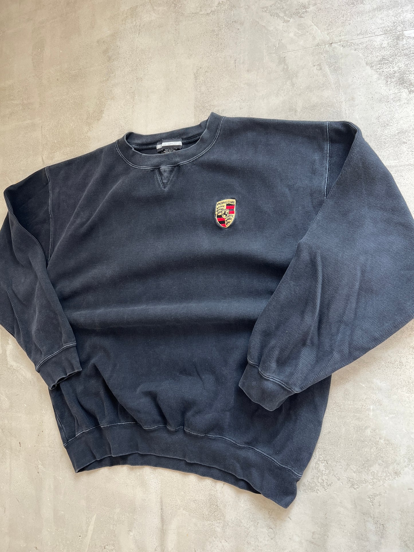 BLACK PORSCHE SWEATER - 1990S - M/L