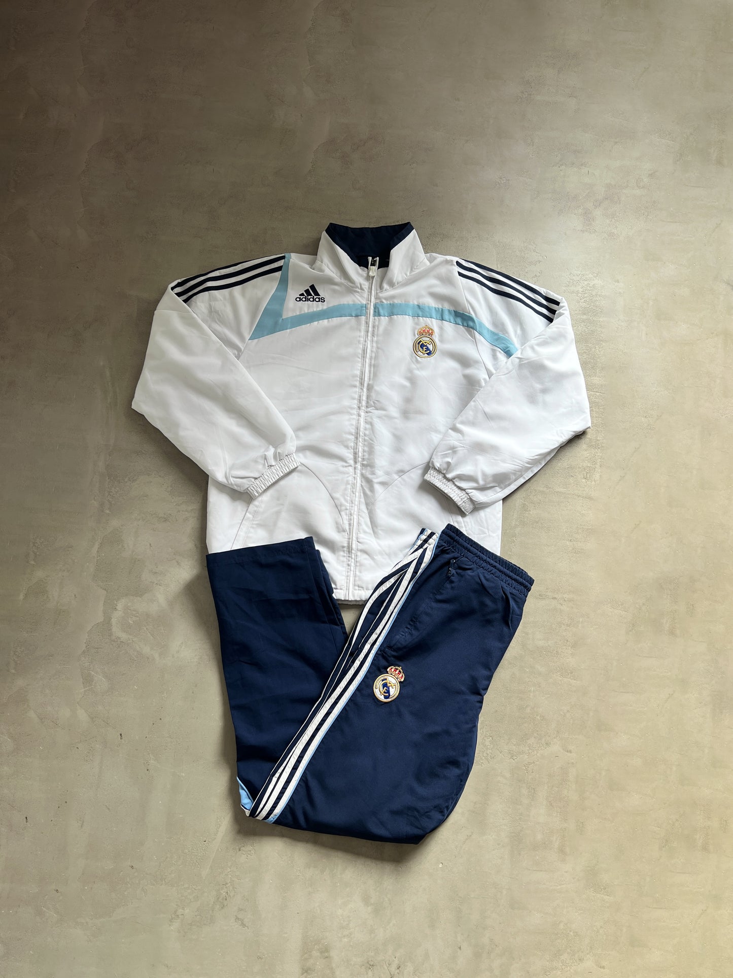 WHITE/BABY BLUE REAL MADRID TRACK JACKET - 2000S - L