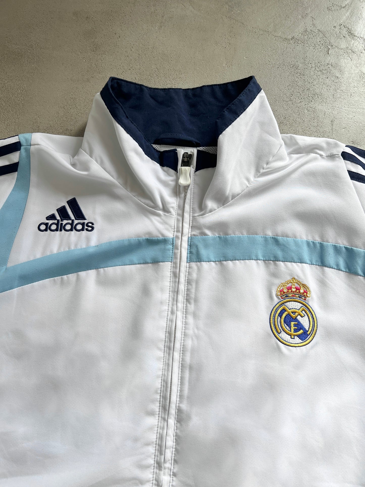 WHITE/BABY BLUE REAL MADRID TRACK JACKET - 2000S - L