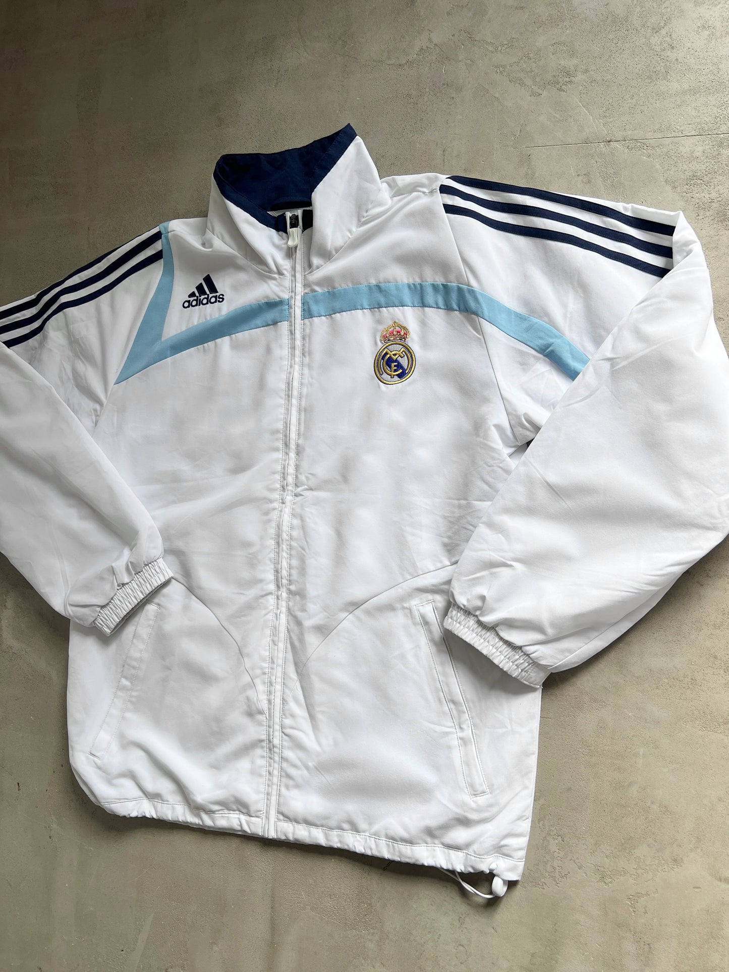 WHITE/BABY BLUE REAL MADRID TRACK JACKET - 2000S - L
