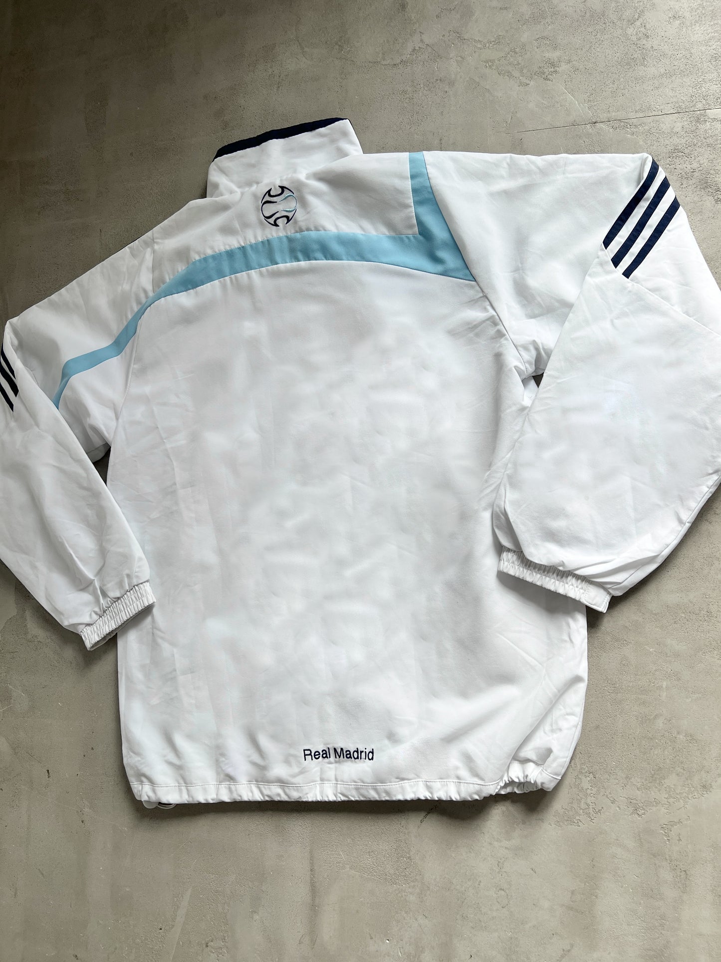 WHITE/BABY BLUE REAL MADRID TRACK JACKET - 2000S - L
