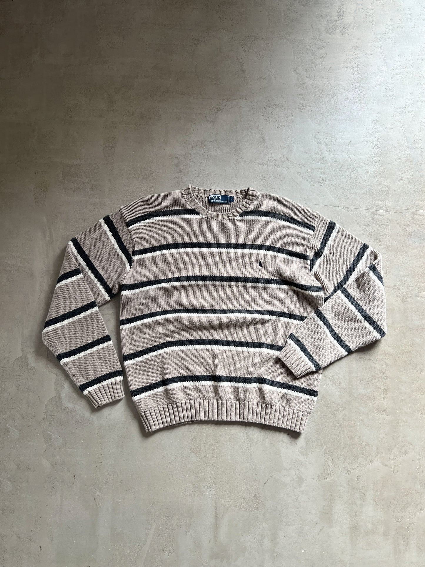 BEIGE RALPH LAUREN KNIT SWEATER - 2000S - M/L
