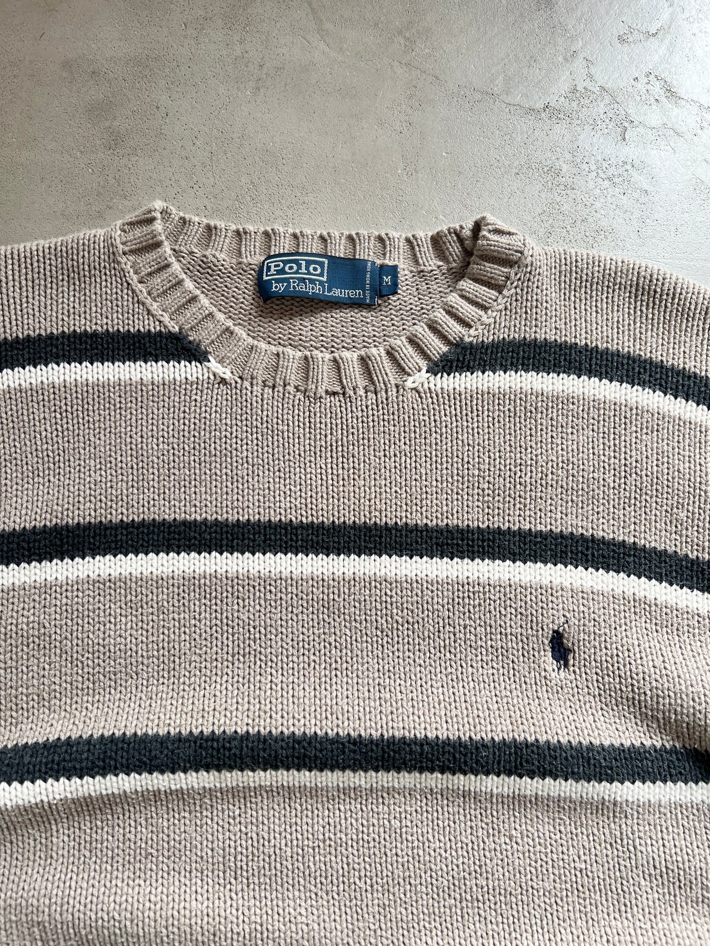 BEIGE RALPH LAUREN KNIT SWEATER - 2000S - M/L