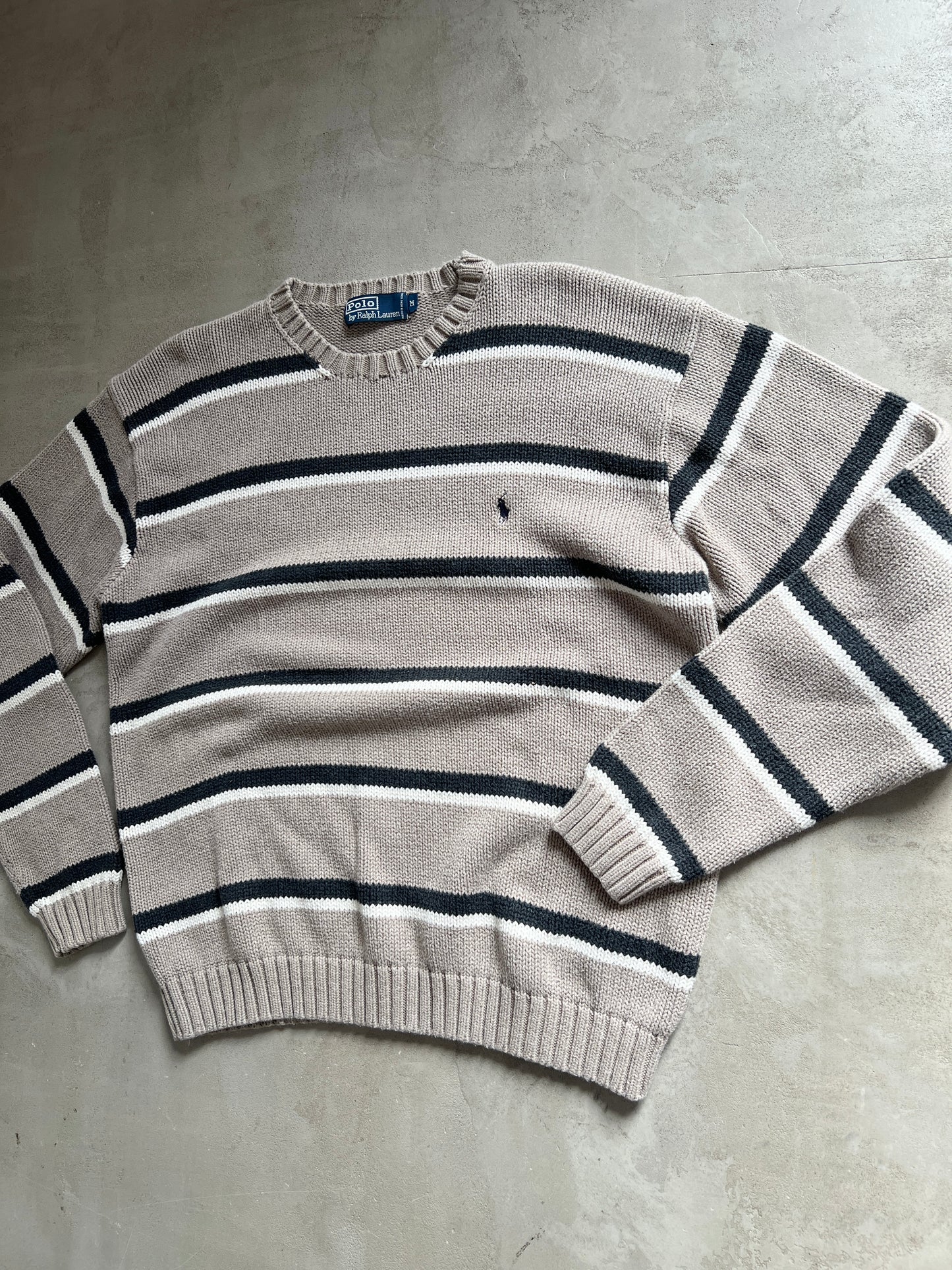 BEIGE RALPH LAUREN KNIT SWEATER - 2000S - M/L
