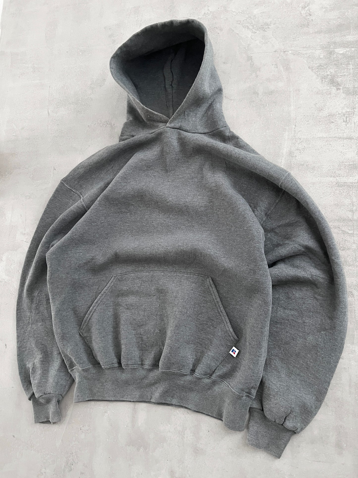 GREY RUSSELL HOODIE - 1990S - L