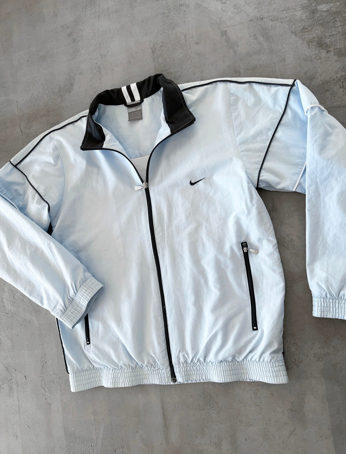BABY BLUE NIKE TRACK JACKET - 2000S - S