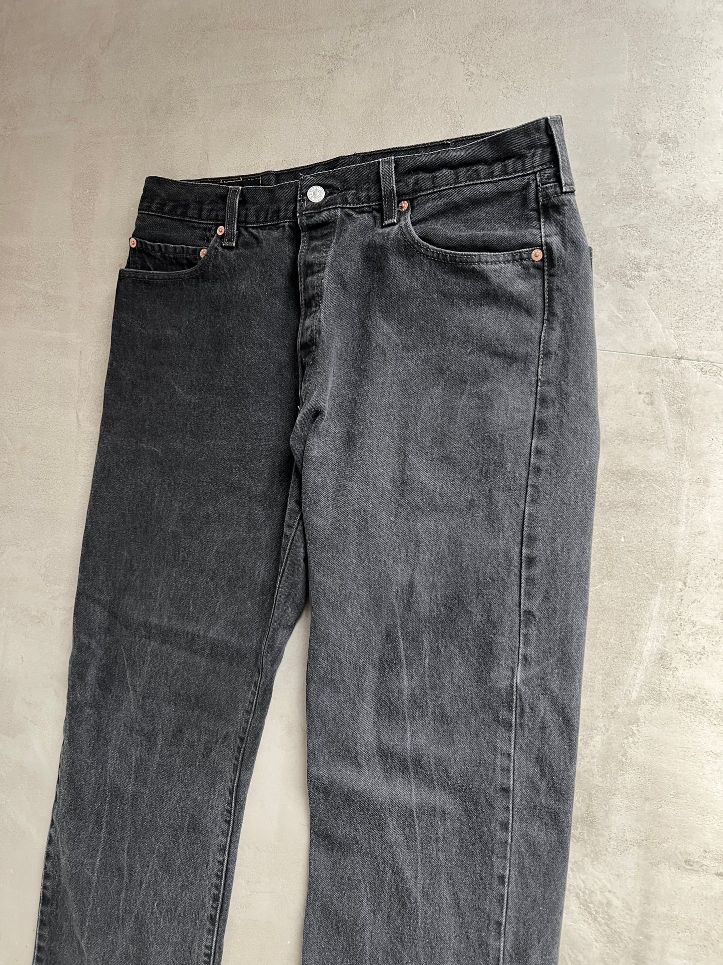 FADED BLACK LEVI'S 501 JEANS - 1990S - 36/34 / L