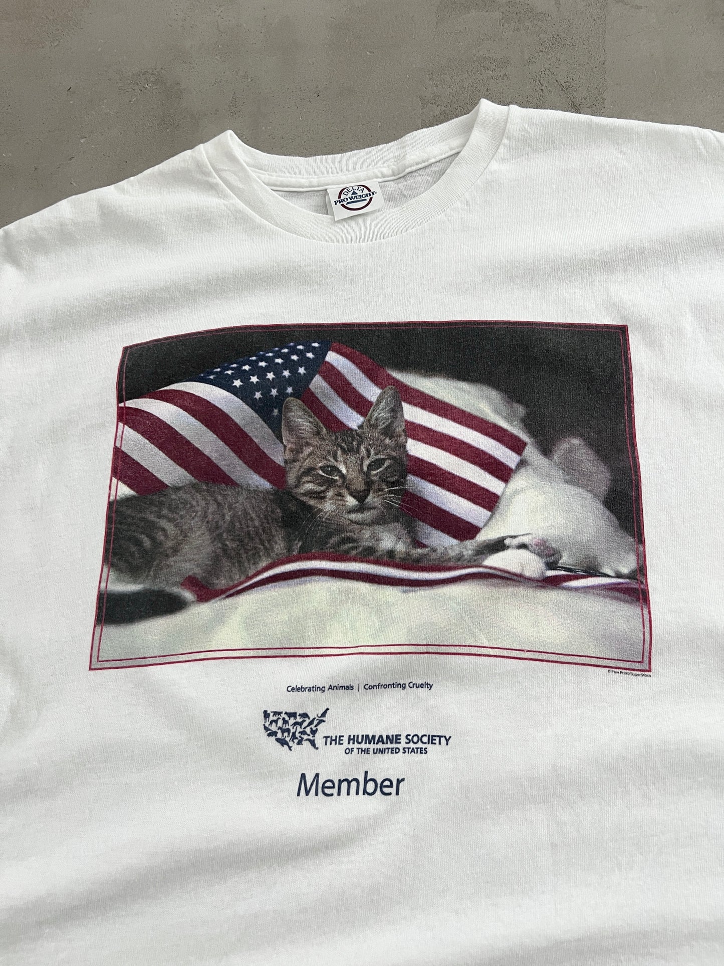 WHITE USA CATS TEE - 2000S - L