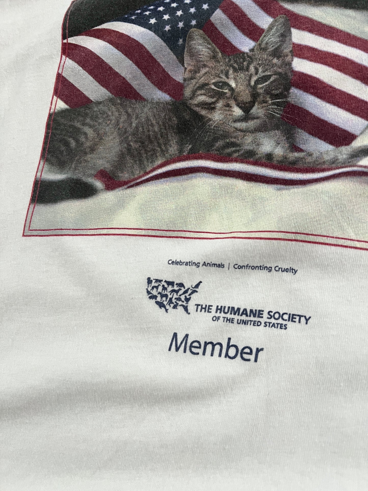 WHITE USA CATS TEE - 2000S - L