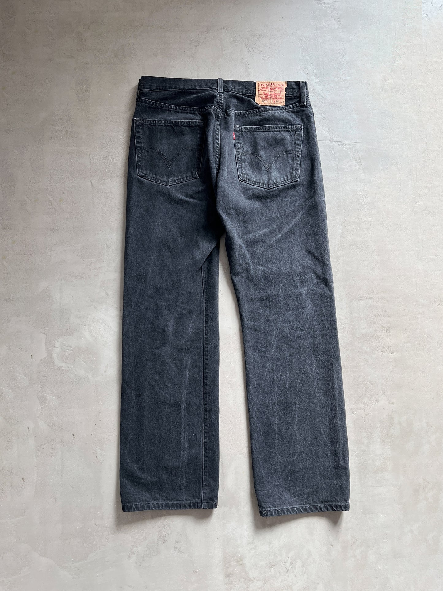 FADED BLACK LEVI'S 501 JEANS - 1990S - 36/34 / L