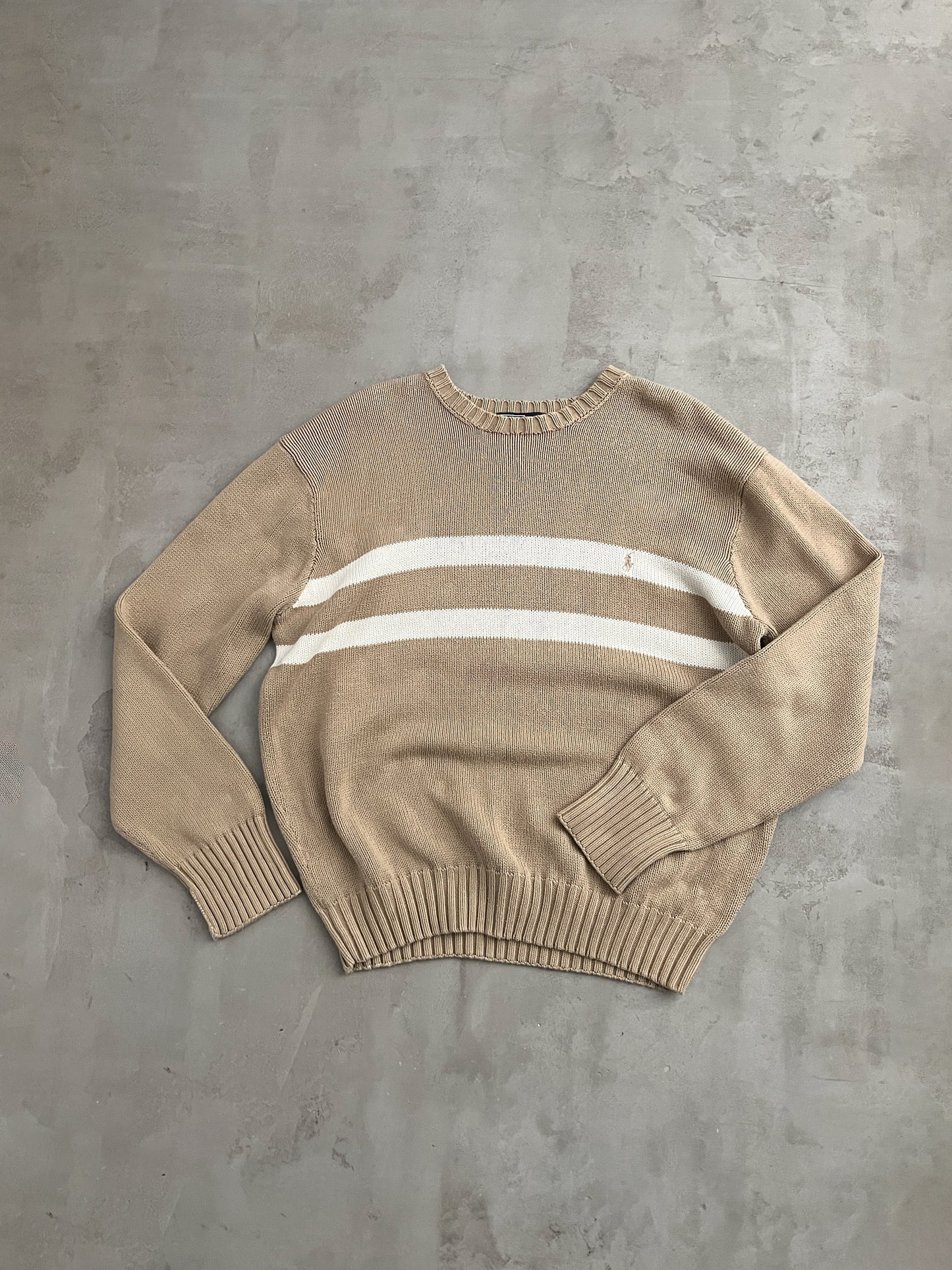 BEIGE RALPH LAUREN KNIT SWEATER - 2000S - L