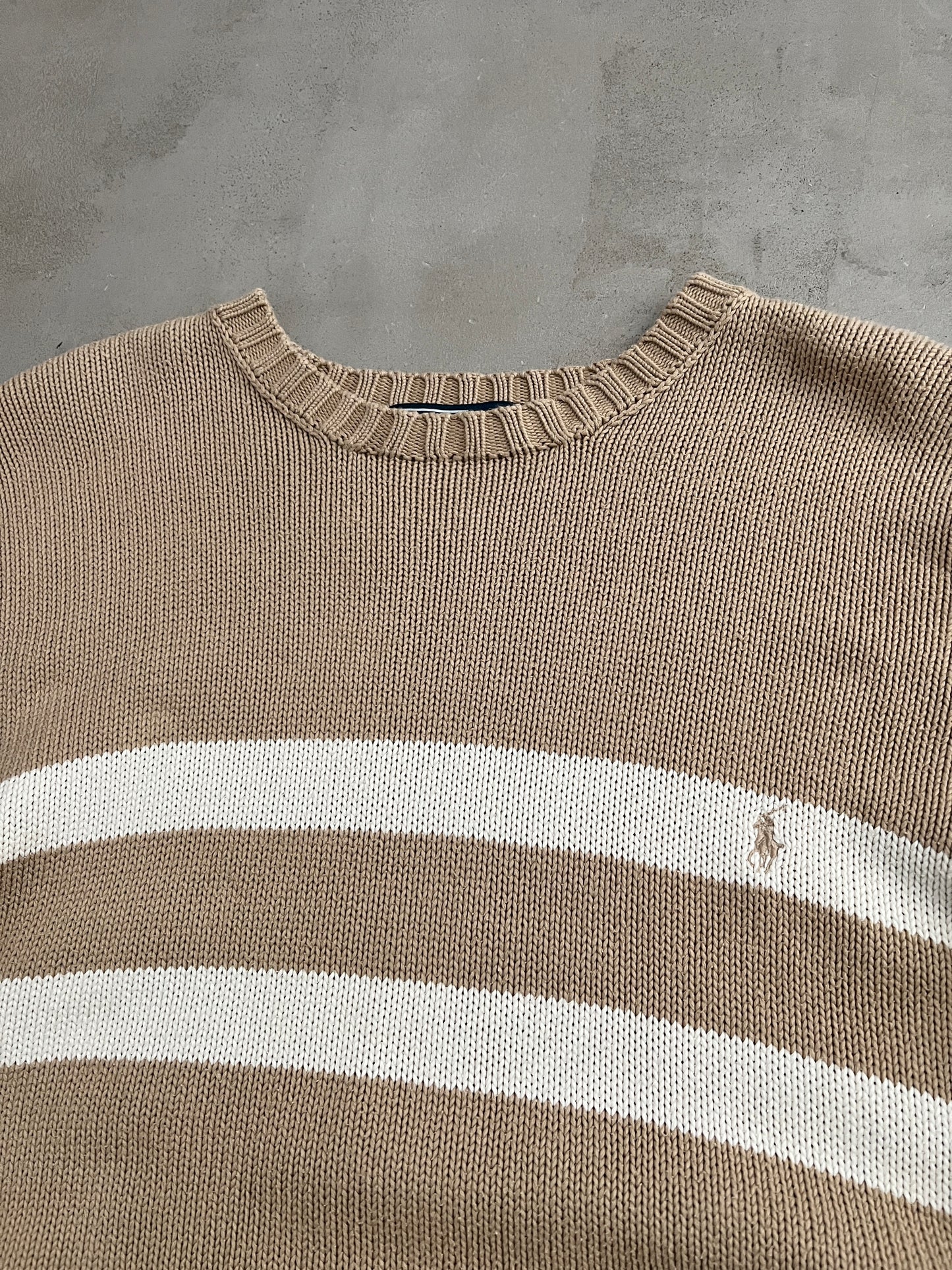 BEIGE RALPH LAUREN KNIT SWEATER - 2000S - L