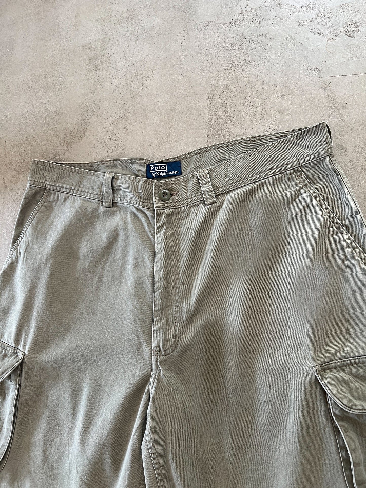 KHAKI POLO RALPH LAUREN CARGO SHORTS - 2000S - L/XL