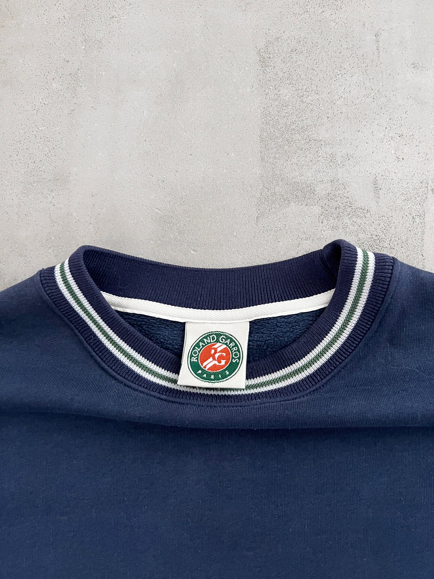NAVY ROLAND GARROS PARIS SWEATER - 1990S - XL/L