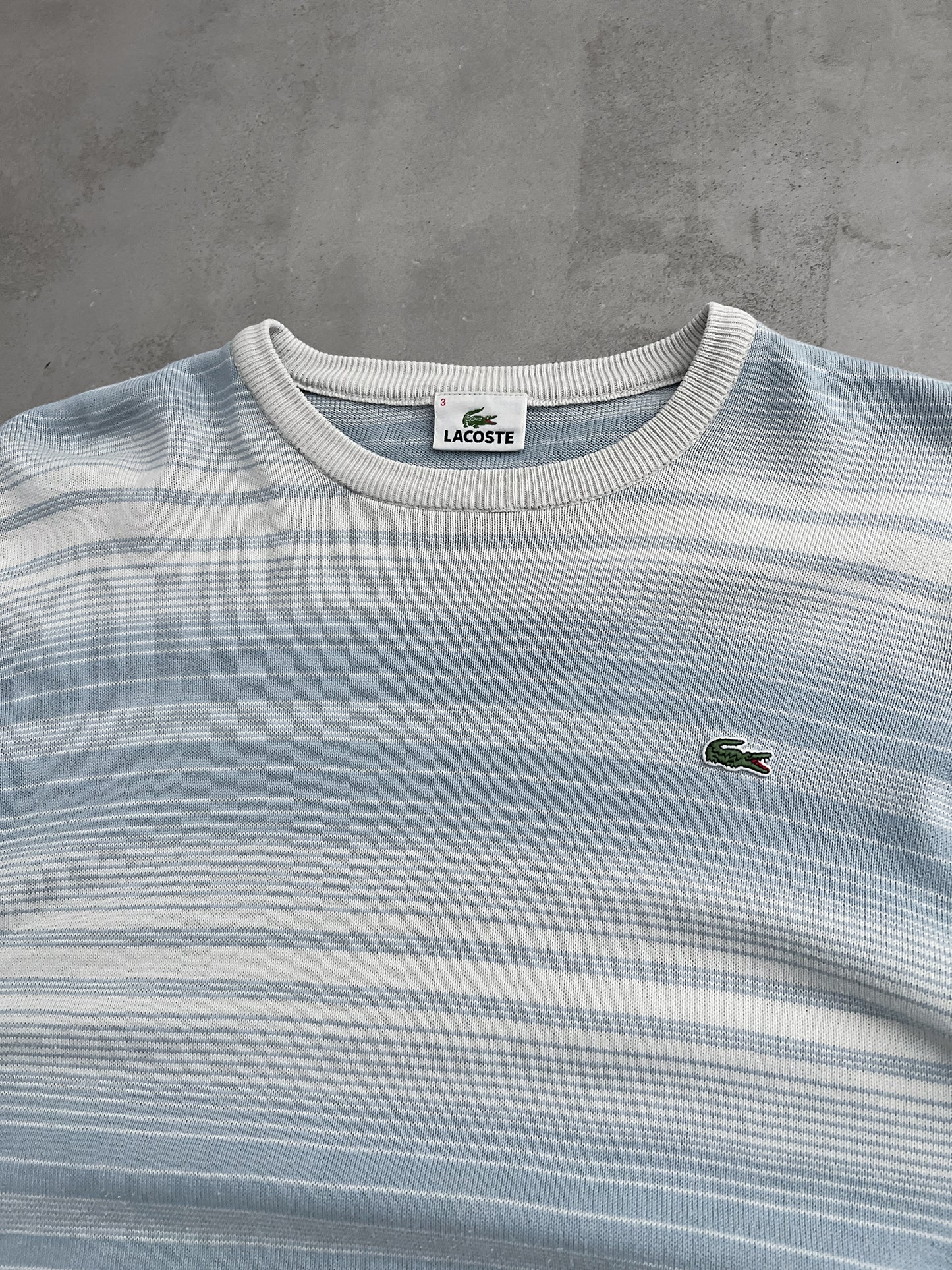 BABY BLUE/WHITE LACOSTE KNIT - 2000S - M/L