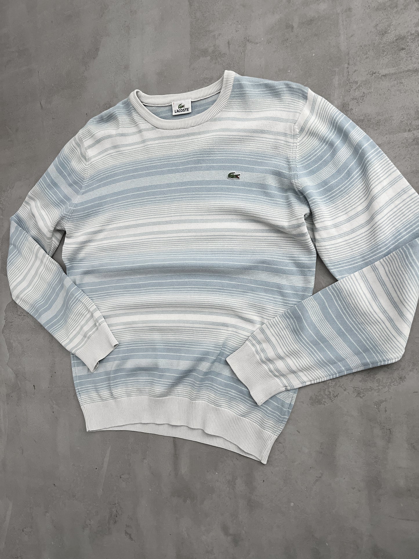 BABY BLUE/WHITE LACOSTE KNIT - 2000S - M/L