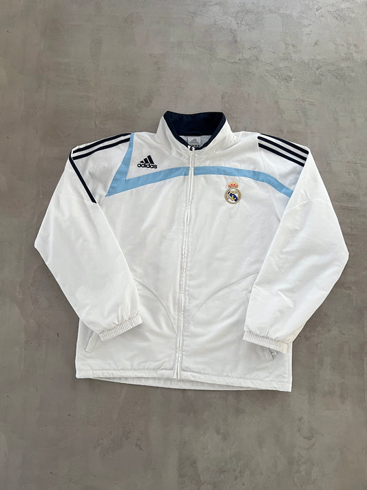 WHITE REAL MADRID TRACK JACKET - 2000S - L