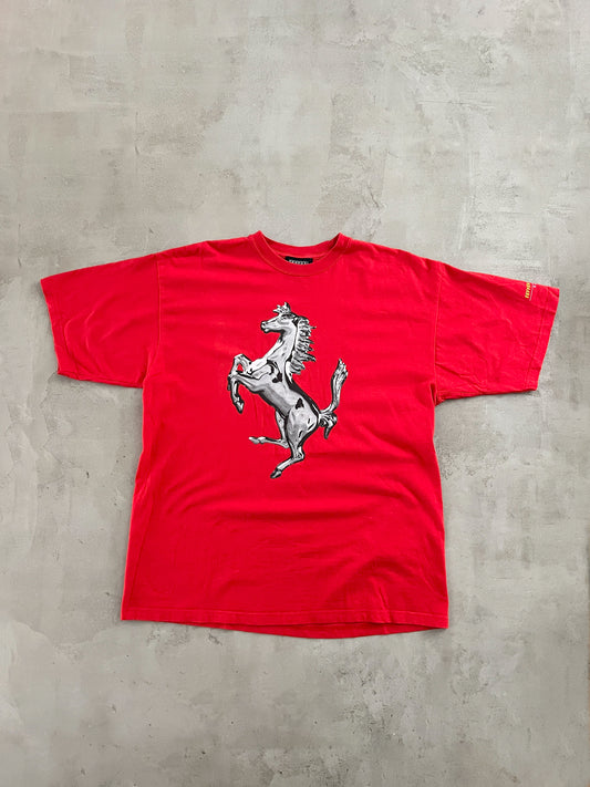 RED FERRARI TEE - 1990S - L