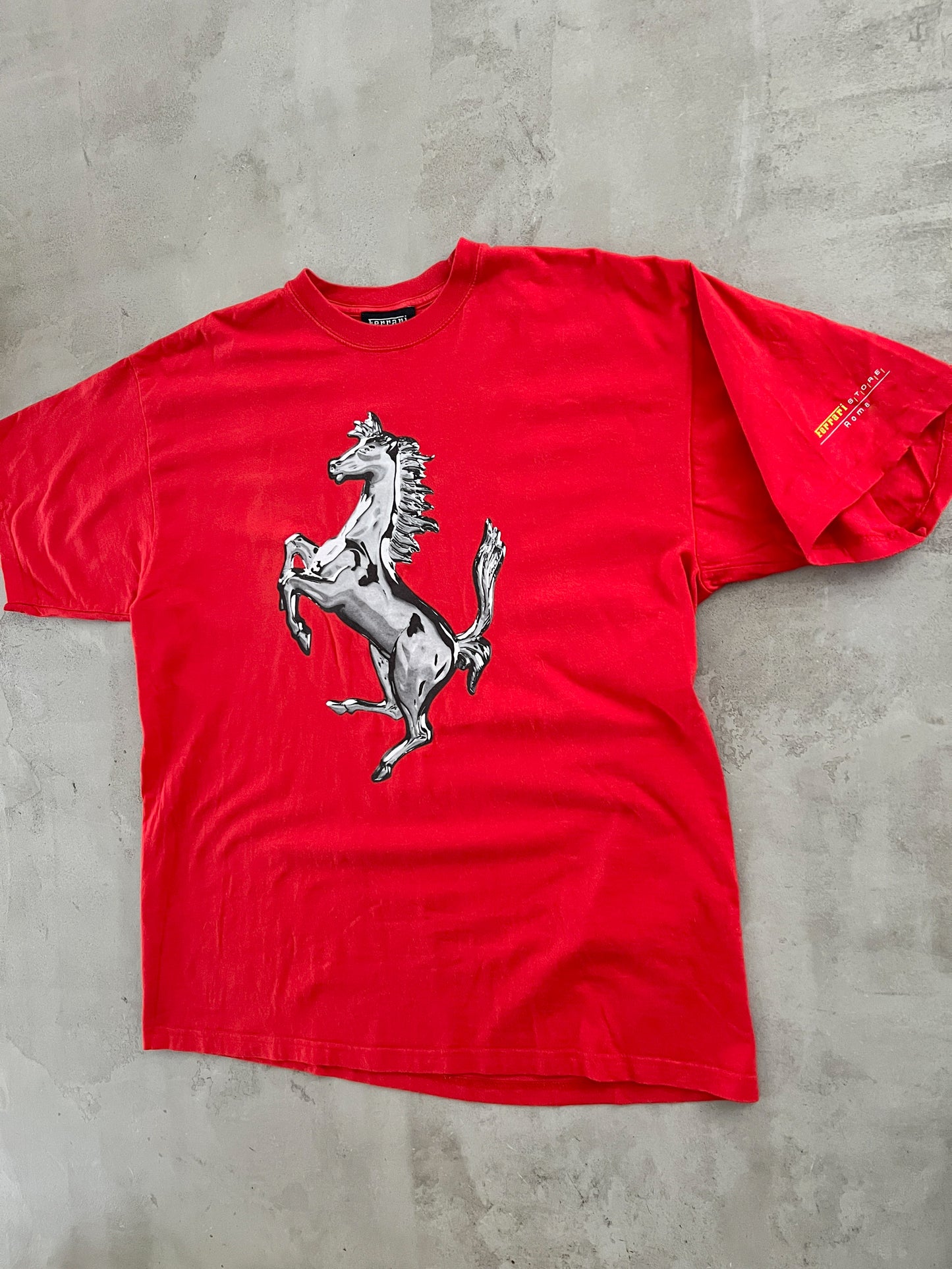 RED FERRARI TEE - 1990S - L