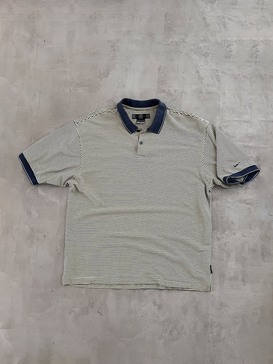 YELLOW/NAVY NIKE GOLF POLO - 2000S - XL