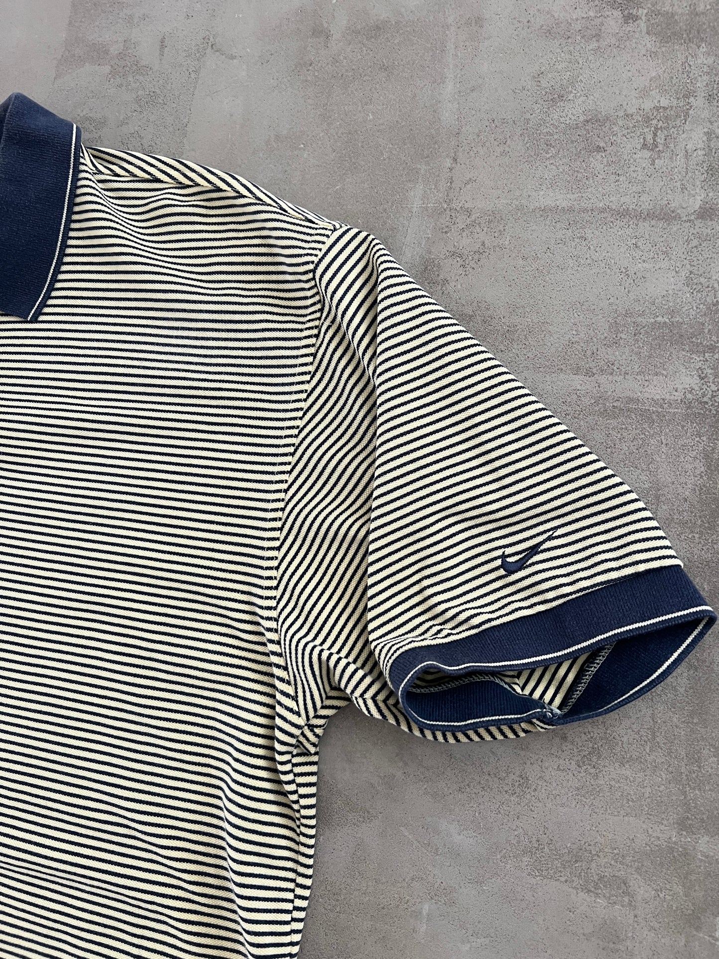 YELLOW/NAVY NIKE GOLF POLO - 2000S - XL