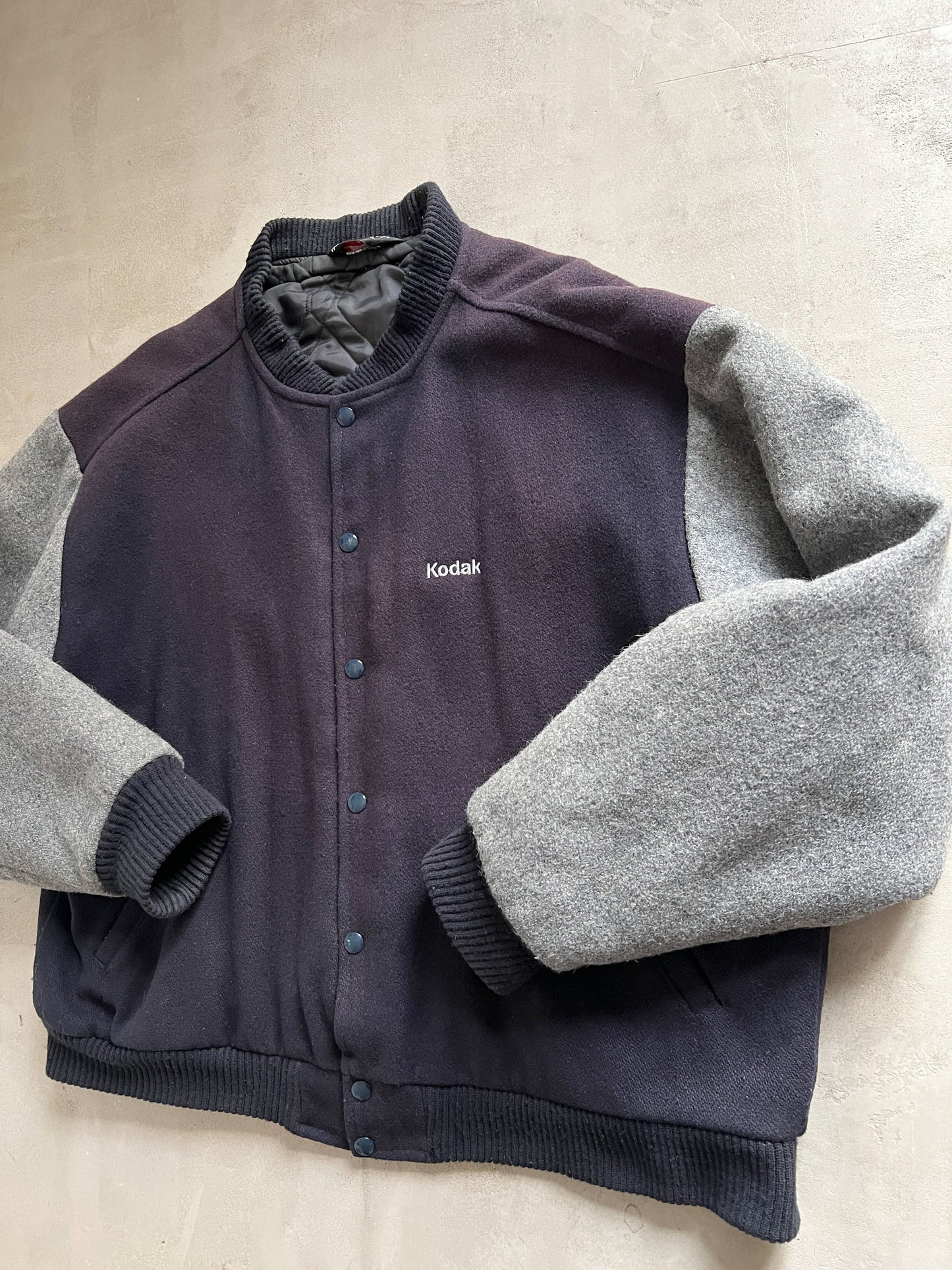 FADED NAVY/GREY KODAK FILM JACKET - 1990S - L